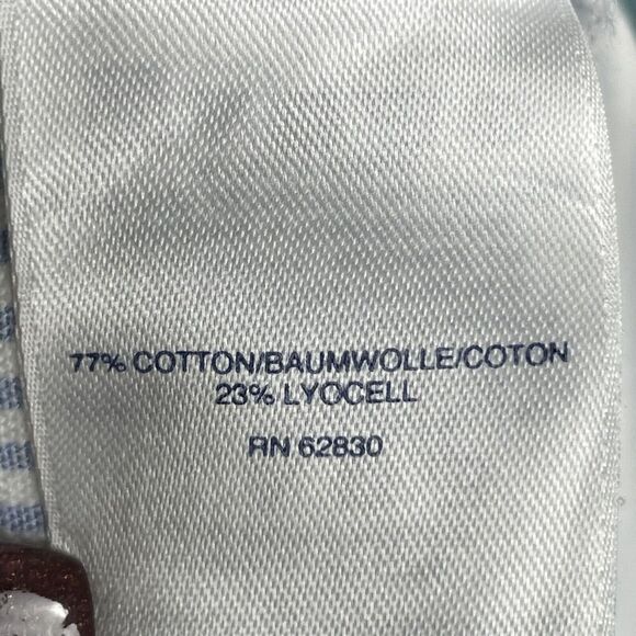 Lands End Women's size 12 Blue White‎ Striped Mid Rise Flat Front Cotton Pants - Picture 7 of 9